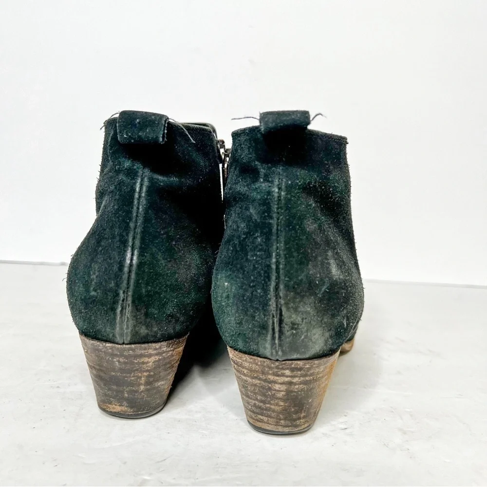 Aquatalia Black Suede Heeled Point Ankle Booties Size 7.5 Women’s